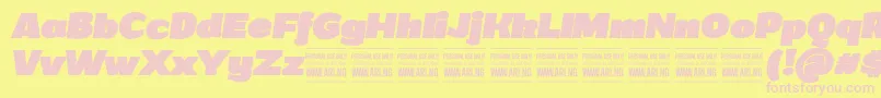 GrandiblackitalicPersonalUse Font – Pink Fonts on Yellow Background