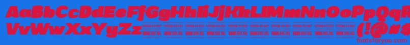 GrandiblackitalicPersonalUse Font – Red Fonts on Blue Background