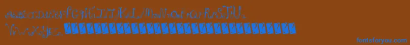 Frenchsugar Font – Blue Fonts on Brown Background