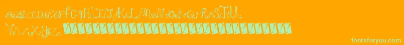 Frenchsugar Font – Green Fonts on Orange Background
