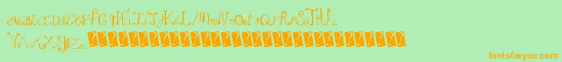 Frenchsugar Font – Orange Fonts on Green Background