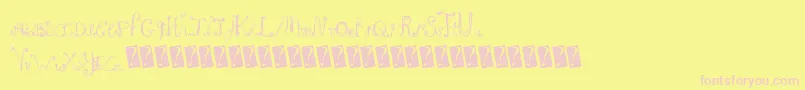Frenchsugar-Schriftart – Rosa Schriften auf gelbem Hintergrund