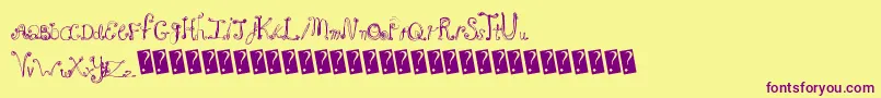 Frenchsugar Font – Purple Fonts on Yellow Background