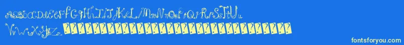 Frenchsugar Font – Yellow Fonts on Blue Background