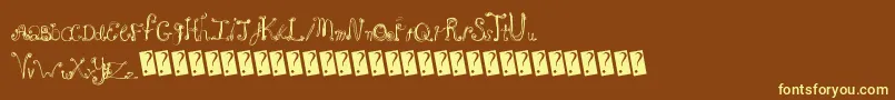 Frenchsugar-fontti – keltaiset fontit ruskealla taustalla