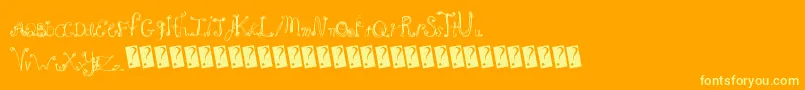 Frenchsugar Font – Yellow Fonts on Orange Background