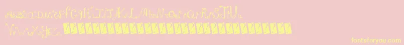 Frenchsugar-fontti – keltaiset fontit vaaleanpunaisella taustalla