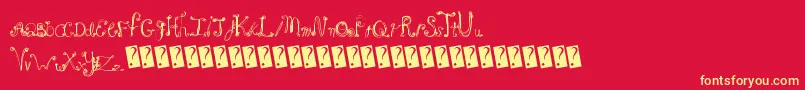 Frenchsugar Font – Yellow Fonts on Red Background
