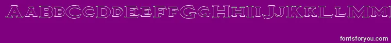 Tinplatetitlingwide Font – Green Fonts on Purple Background