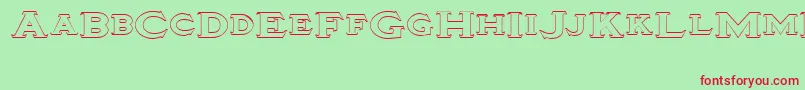 Tinplatetitlingwide Font – Red Fonts on Green Background