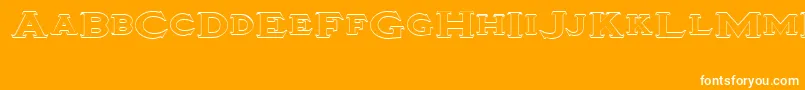 Tinplatetitlingwide Font – White Fonts on Orange Background