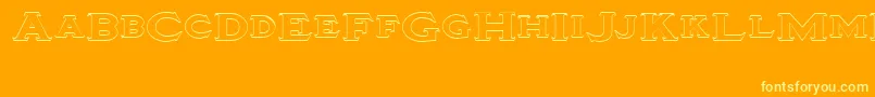 Tinplatetitlingwide Font – Yellow Fonts on Orange Background