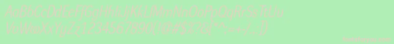 DynagrotesklmItalic Font – Pink Fonts on Green Background