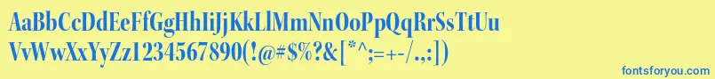 KeplerstdBoldcndisp Font – Blue Fonts on Yellow Background