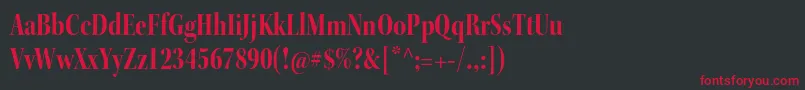 フォントKeplerstdBoldcndisp – 黒い背景に赤い文字