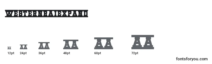 sizes of westernraiexpand font, westernraiexpand sizes