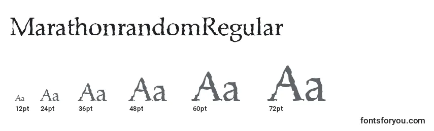 sizes of marathonrandomregular font, marathonrandomregular sizes