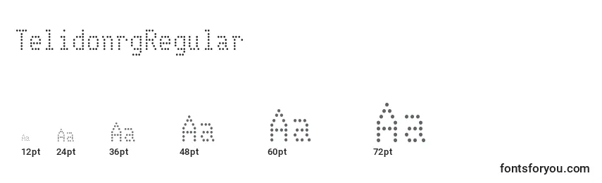 sizes of telidonrgregular font, telidonrgregular sizes