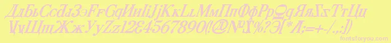 Cyberv2bi Font – Pink Fonts on Yellow Background