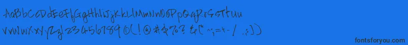 Шрифт HandscriptleftyRegular – чёрные шрифты на синем фоне