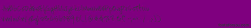 HandscriptleftyRegular-Schriftart – Schwarze Schriften auf violettem Hintergrund