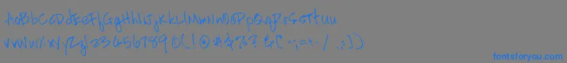 フォントHandscriptleftyRegular – 灰色の背景に青い文字