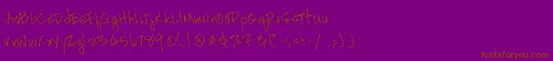 Шрифт HandscriptleftyRegular – коричневые шрифты на фиолетовом фоне