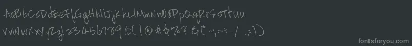 フォントHandscriptleftyRegular – 黒い背景に灰色の文字