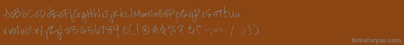 Шрифт HandscriptleftyRegular – серые шрифты на коричневом фоне