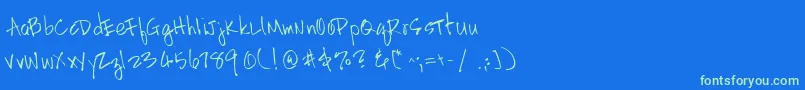 Шрифт HandscriptleftyRegular – зелёные шрифты на синем фоне