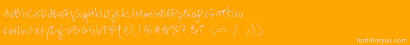 Fonte HandscriptleftyRegular – fontes rosa em um fundo laranja