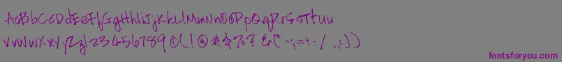 Police HandscriptleftyRegular – polices violettes sur fond gris