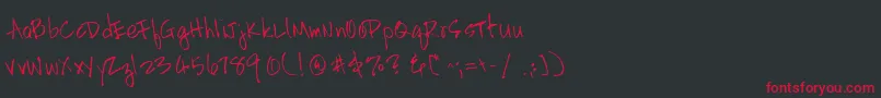 HandscriptleftyRegular-Schriftart – Rote Schriften auf schwarzem Hintergrund