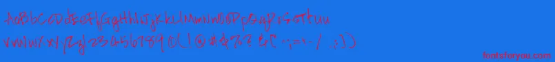 Шрифт HandscriptleftyRegular – красные шрифты на синем фоне
