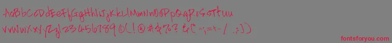 Шрифт HandscriptleftyRegular – красные шрифты на сером фоне