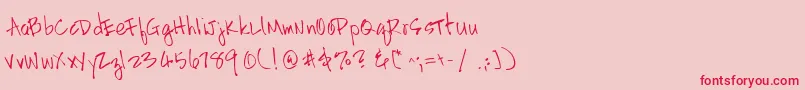 Fonte HandscriptleftyRegular – fontes vermelhas em um fundo rosa