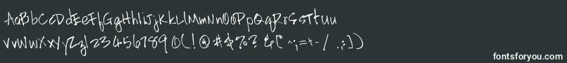 フォントHandscriptleftyRegular – 黒い背景に白い文字