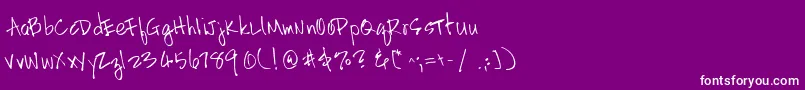 フォントHandscriptleftyRegular – 紫の背景に白い文字