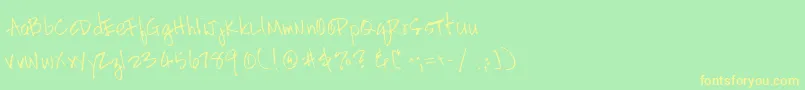 Шрифт HandscriptleftyRegular – жёлтые шрифты на зелёном фоне