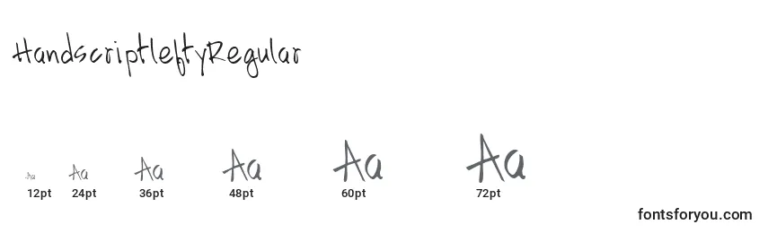 Размеры шрифта HandscriptleftyRegular