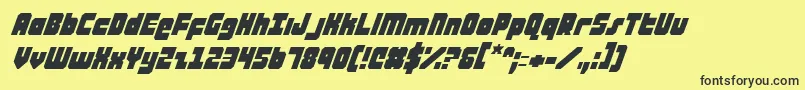 AlphaTaurusItalic Font – Black Fonts on Yellow Background