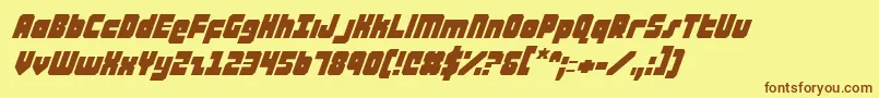 AlphaTaurusItalic Font – Brown Fonts on Yellow Background