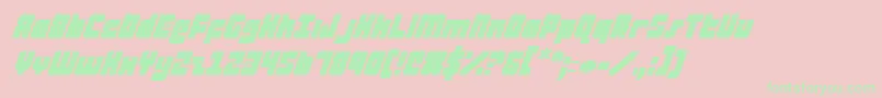 AlphaTaurusItalic Font – Green Fonts on Pink Background