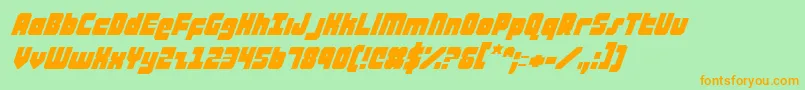 AlphaTaurusItalic Font – Orange Fonts on Green Background