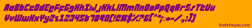 AlphaTaurusItalic Font – Purple Fonts on Orange Background