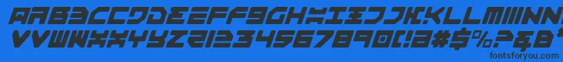 Omega3LightItalic Font – Black Fonts on Blue Background
