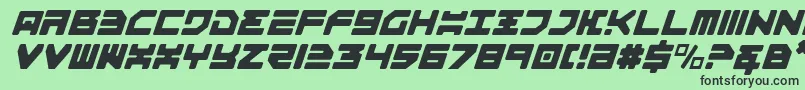 フォントOmega3LightItalic – 緑の背景に黒い文字