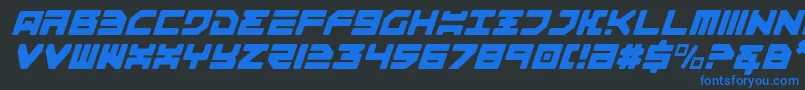 Шрифт Omega3LightItalic – синие шрифты на чёрном фоне