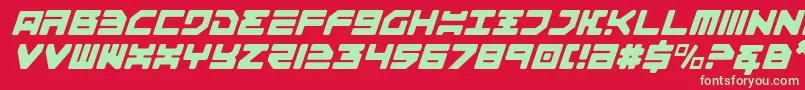 フォントOmega3LightItalic – 赤い背景に緑の文字