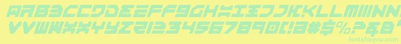 Omega3LightItalic Font – Green Fonts on Yellow Background